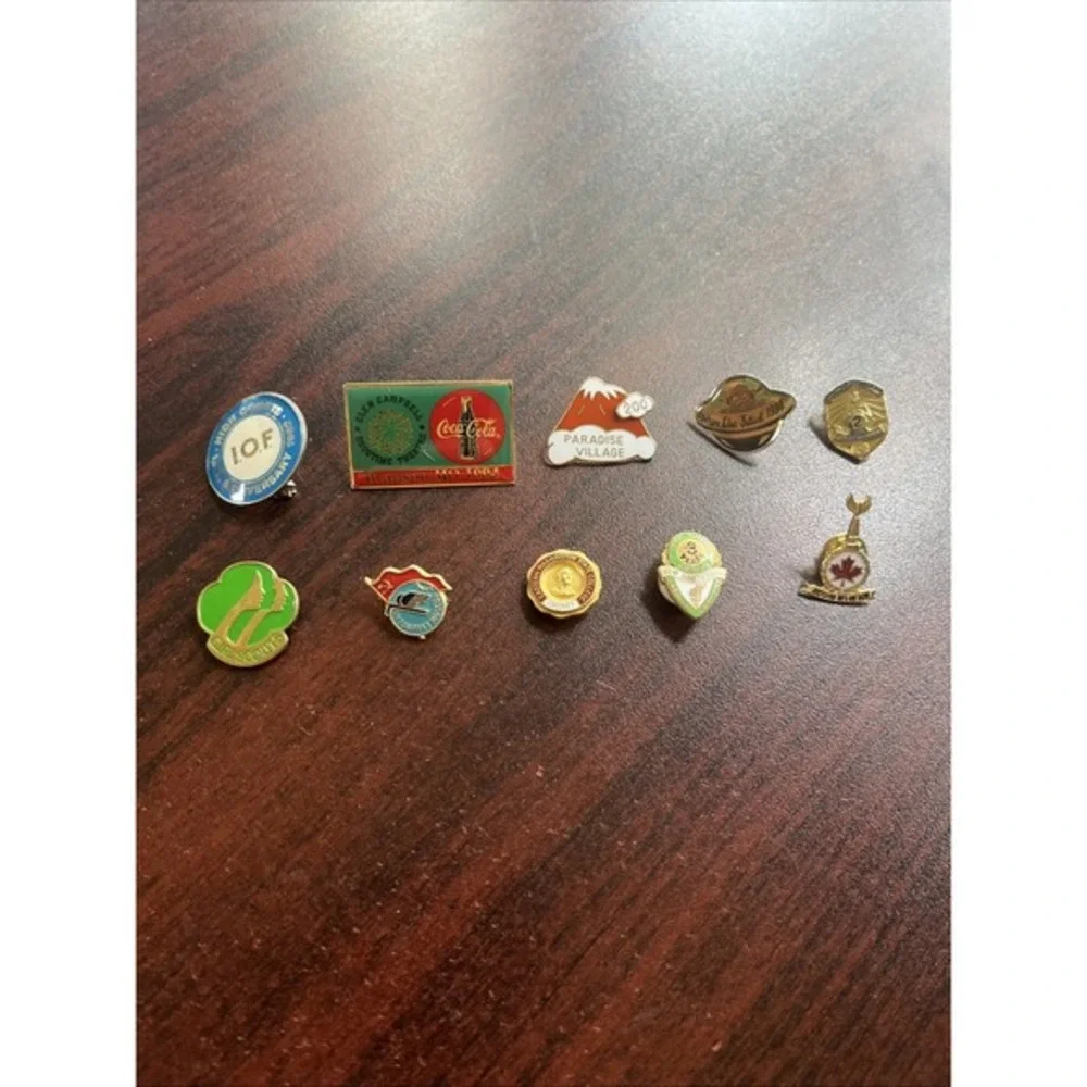 Lot Of 10 Random Mixed Lapel Hat Pins B3